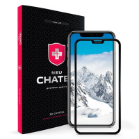 Защитное стекло iPhone 11/XR + NEU Chatel Full 3D Crystal with Mesh, Front Black