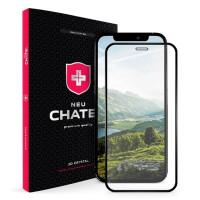 Защитное стекло iPhone 12 Pro Max + NEU Chatel Full 2.5D Silk Narrow Border Crystal with Mesh, Front Black Защитное стекло iPhone 12 Pro Max + NEU Chatel Full 2.5D Silk Narrow Border Crystal with Mesh, Front Black
