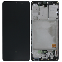 Дисплей Samsung A415 Black А41 2020 (GH82-22860A) сервисный оригинал в сборе с рамкой