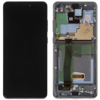 Дисплей Samsung G998 Black S21 Ultra (GH82-24591A) сервисный оригинал в сборе с рамкой