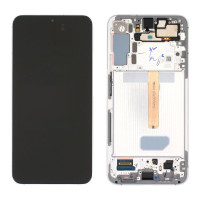 Дисплей Samsung S906 White S22 Plus (GH82-27500B) сервисный оригинал в сборе с рамкой