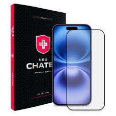 Защитное стекло iPhone 16/15 + NEU Chatel Corning Gorilla Glass with Mesh, Front Black