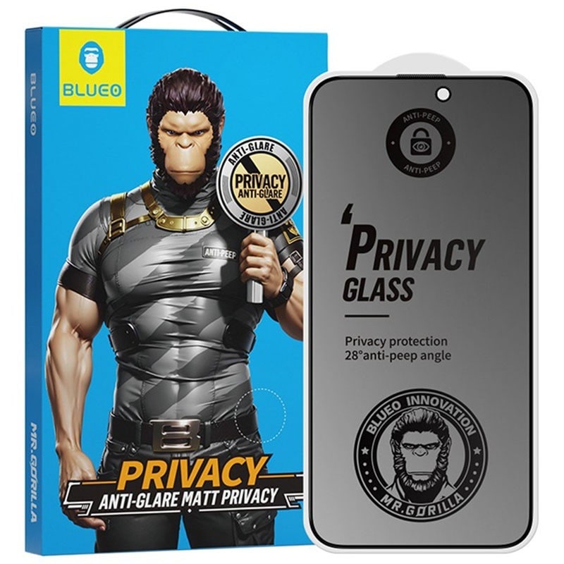 Защитное стекло iPhone 16 Pro (6.3) 2.5D Blueo Full Cover Антишпион