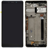 Дисплей Sony i3312 Xperia L3 /i3322 /i4312 /i4332 черный с рамкой золотистого цвета, REF (переклеенное стекло)