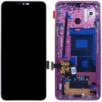 Дисплей LG G710 G7 ThinQ черный, оригинал PRC с рамкой розового цвета, Raspberry Rose