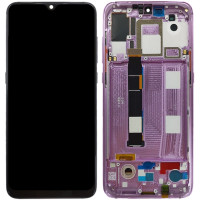 Дисплей Xiaomi Mi 9 черный, OLED, с рамкой фиолетового цвета, Lavender Violet