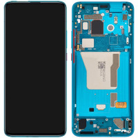 Дисплей (екран) Xiaomi Poco F2 Pro /Redmi K30 Pro чорний, OLED (Small LCD), з рамкою синього кольору, Neon Blue