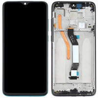 Дисплей Xiaomi Redmi Note 8 Pro Single Sim черный, оригинал PRC с рамкой зеленого цвета