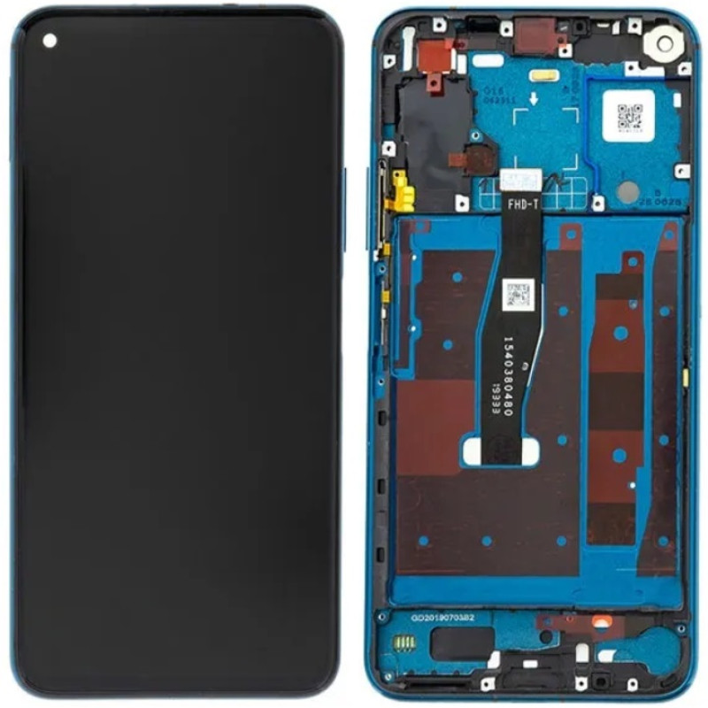 Дисплей (екран) Honor 20 Pro чорний, з рамкою синього кольору, Phantom Blue