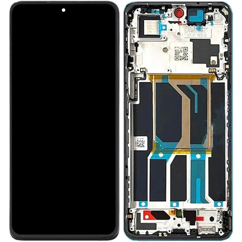 Дисплей OnePlus Nord 3 черный, Amoled, оригинал PRC с рамкой зеленого цвета, Misty Green