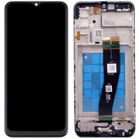 Дисплей Samsung A025 Galaxy A02s/M025 черный, 160.5 x 72 mm, желтый шлейф, оригинал, сервисная упаковка, GH82-20118A