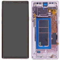 Дисплей (екран) Samsung N960 Galaxy Note 9 чорний, OLED (Small LCD), з рамкою фіолетового кольору, Lavender Purple