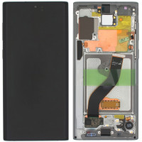 Дисплей Samsung N970 Galaxy Note 10 черный, OLED (Small LCD), с рамкой серебристого цвета