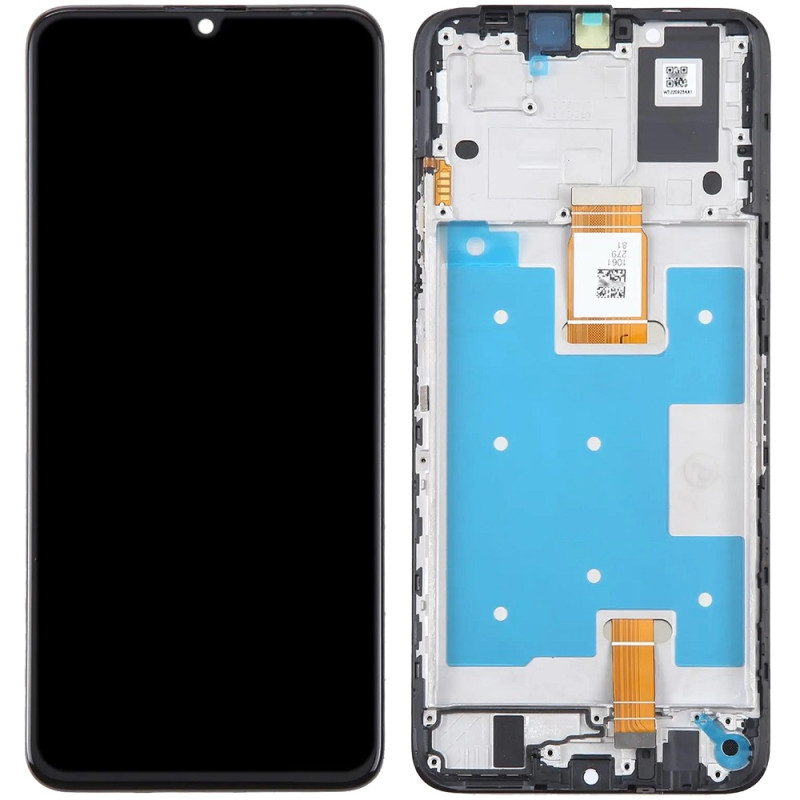 Дисплей (екран) Honor X7a чорний, оригінал PRC з рамкою