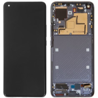 Дисплей Xiaomi Mi 11 черный, Amoled, REF, с рамкой, Midnight Gray