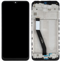 Дисплей (екран) Xiaomi Redmi 9 /Poco M2 /Redmi 9 Prime чорний, оригінал, сервісна упаковка, Х-129, з рамкою