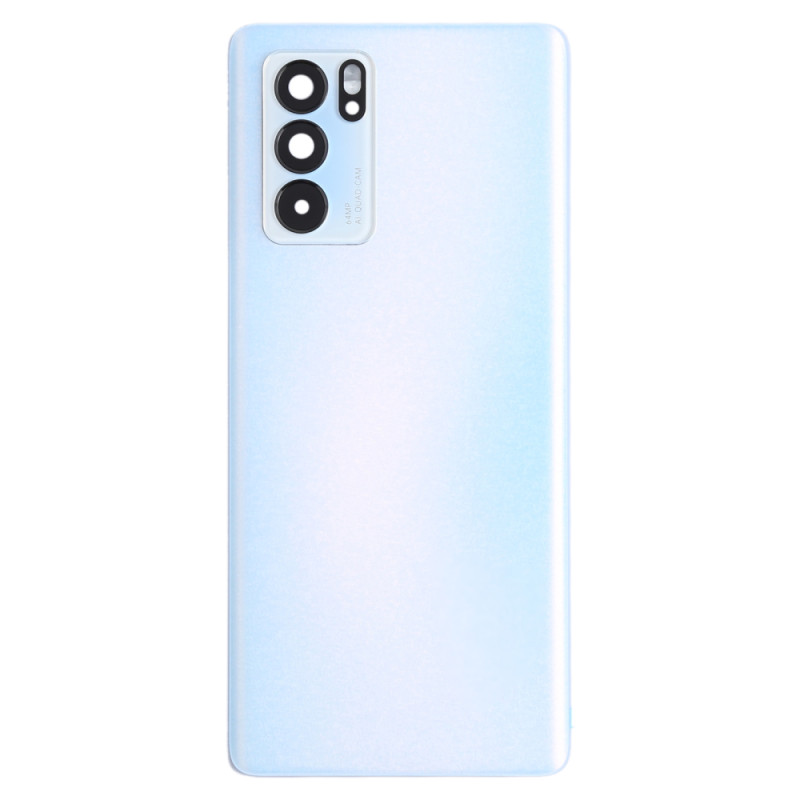 Задняя крышка Oppo Reno 6 Pro 5G MediaTek голубая, Aurora + стекло камеры