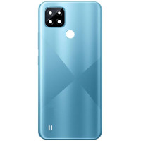 Задняя крышка Realme C21 голубая, Cross Blue, оригинал PRC + стекло камеры