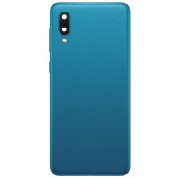 Задняя крышка Samsung A022 Galaxy A02 синяя + стекло камеры