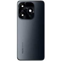 Задня кришка Tecno Spark 10C чорна, Meta Black + скло камери