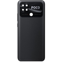 Задня кришка Xiaomi Poco C40 чорна, Power Black, оригінал PRC + скло камери