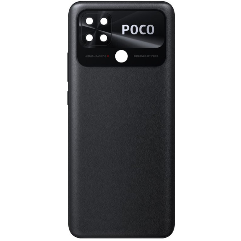 Задня кришка Xiaomi Poco C40 чорна, Power Black, оригінал PRC + скло камери