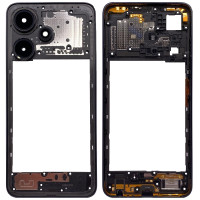 Рамка корпусу Infinix Hot 30i чорна, Mirror Black + скло камери