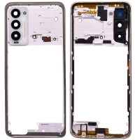 Рамка корпуса Tecno Camon 18/Camon 18T/Camon 18P белая, Ceramic White + стекло камеры