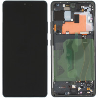 Дисплей Samsung G770 Galaxy S10 Lite черный, Amoled, оригинал, сервисная упаковка, с рамкой, Prism Black, GH82-22044A