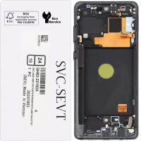 Дисплей Samsung N770 Galaxy Note 10 Lite чорний, Amoled, оригінал, сервісна упаковка, з рамкою, Aura Black, GH82-22193A