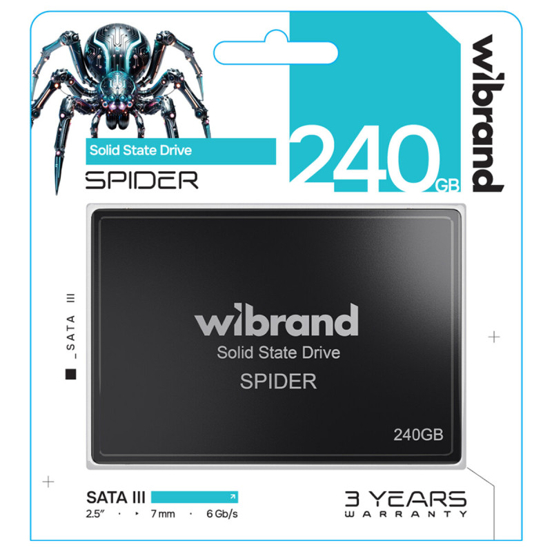 Накопитель SSD Wibrand Spider 240GB 2.5 7mm SATAIII Standard
