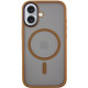 Чехол iPhone 16 (6.1) TPU+PC Metal Buttons with MagSafe Gold