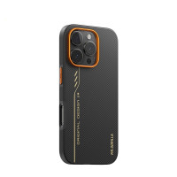 Чехол iPhone 16 Pro Max BL032 Blueo Fully Wrapped Aramid Fiber Magnetic Series Orange/Black
