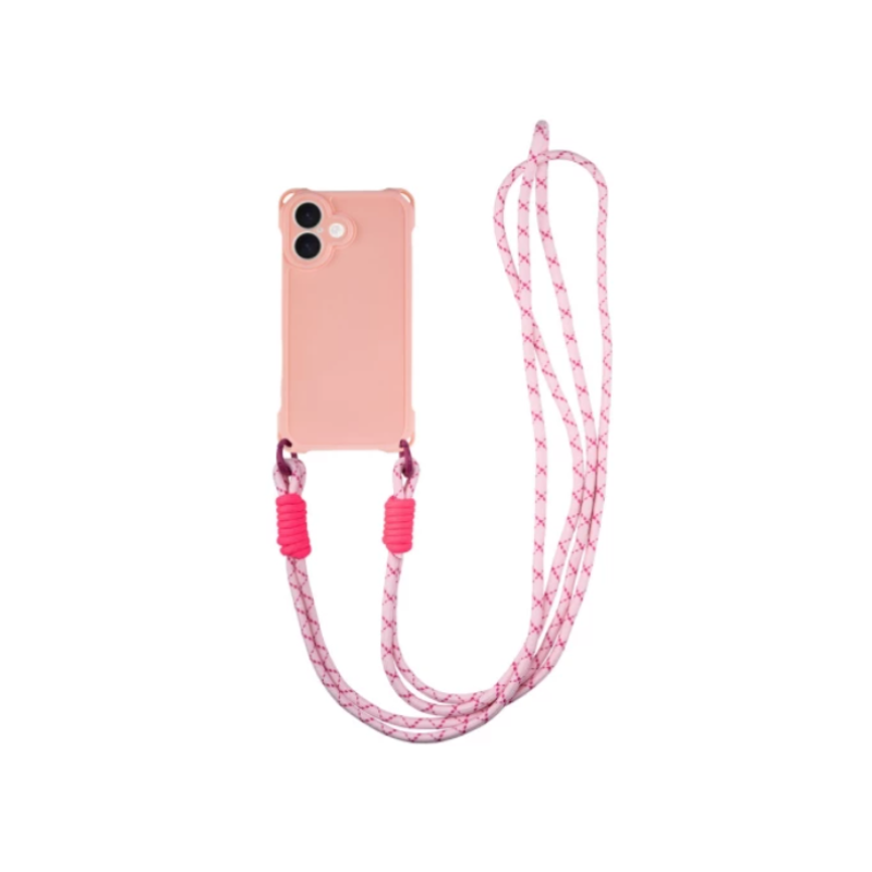 Чехол iPhone 16 Plus (6.7) TPU CrossBody with straps Pink