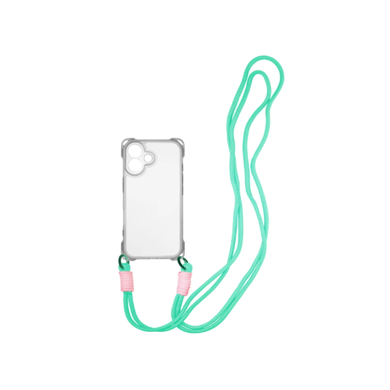 Чехол iPhone 16 Plus (6.7) TPU CrossBody with straps Transparent