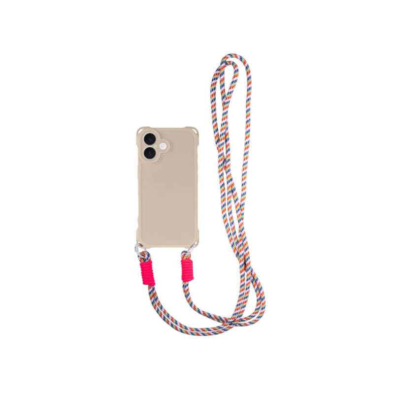 Чехол iPhone 16 (6.1) TPU CrossBody with straps Antique White