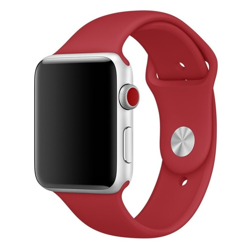Ремешок Apple Watch 38/40/41mm (S )Silicone Sport Band Dark Red