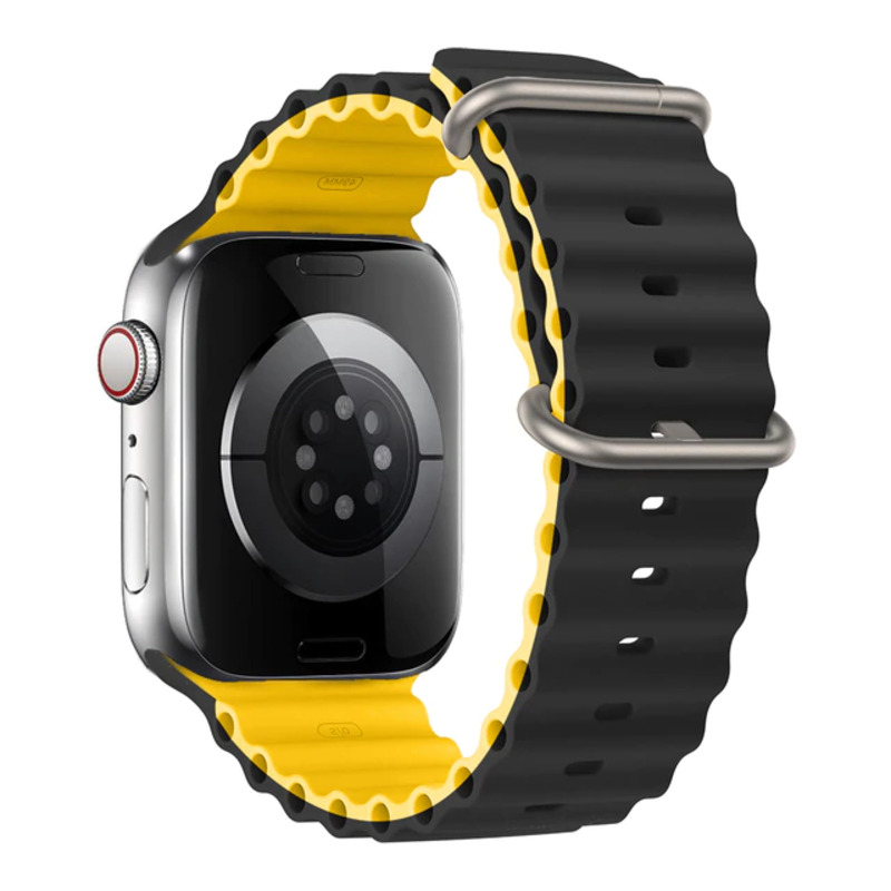 Ремешок Apple Watch 49/42mm 49mm Ocean Band Black Yellow