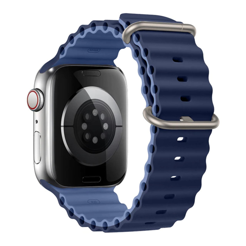 Ремешок Apple Watch 49/42mm 49mm Ocean Band Dark Navy Blue+Light Navy Blue