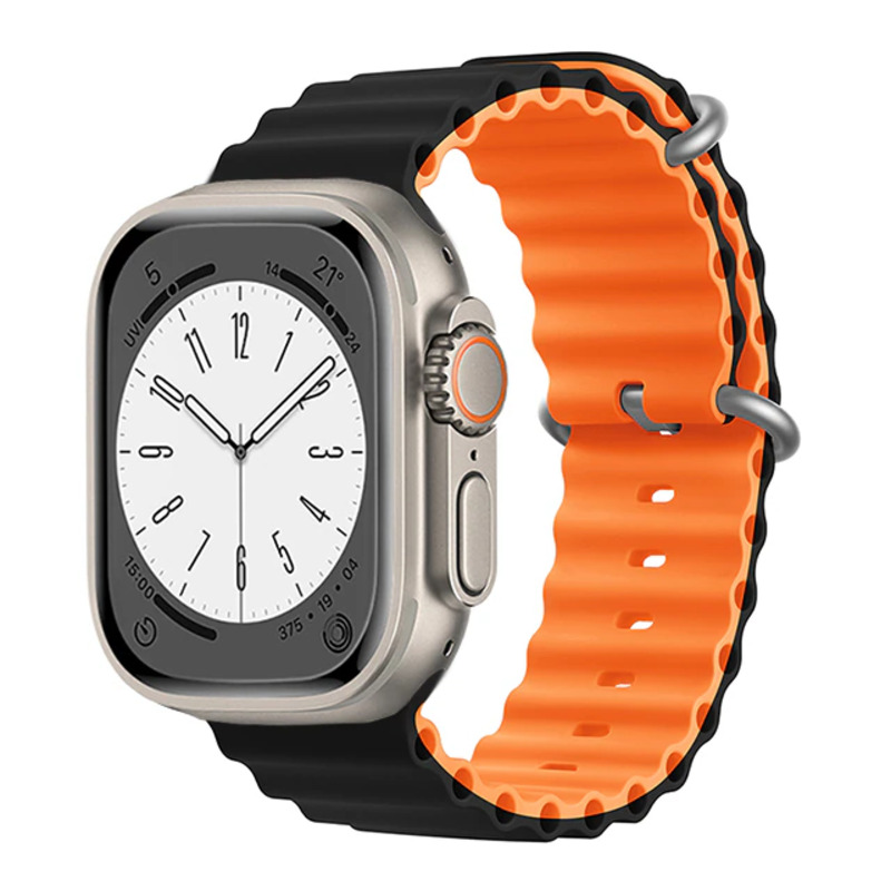 Ремешок Apple Watch 49/42mm 49mm Ocean Band Black Orange