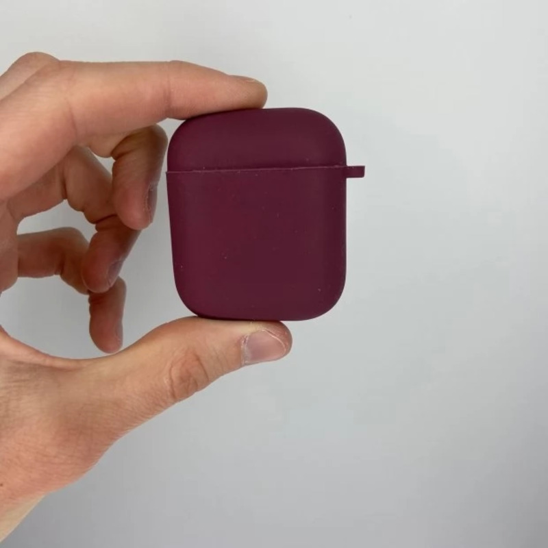Чехол AirPods 1/2 Silicone case Full Marsala