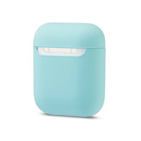 Чехол AirPods 1/2 Silicone case Full Sea Blue