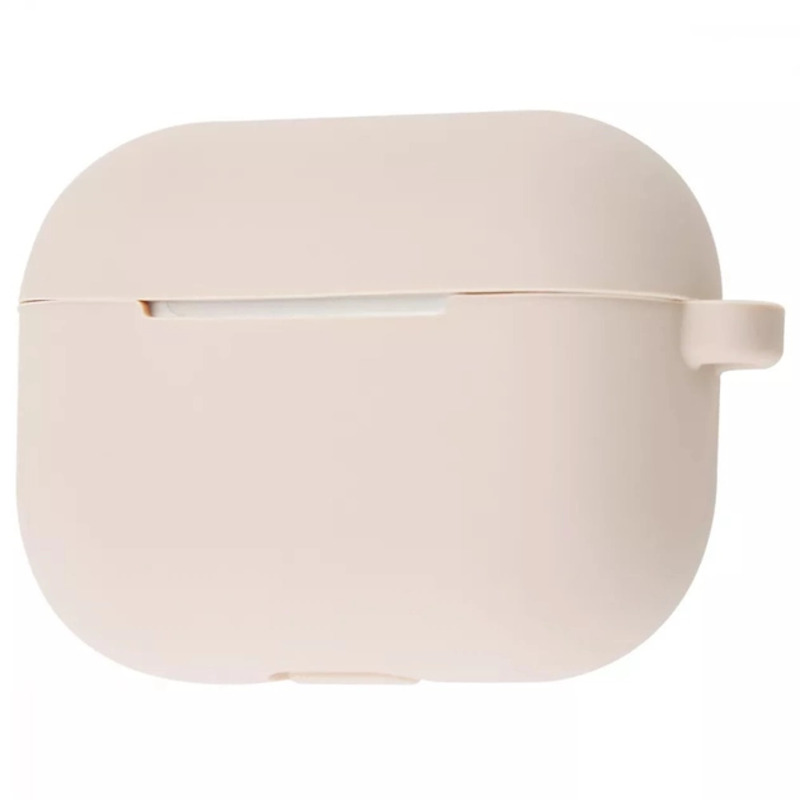 Чехол Airpods Pro silicone case с карабином Pink Sand