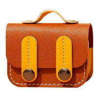 Чехол AirPods 4 Leather Case Briefcase Brown/Yellow