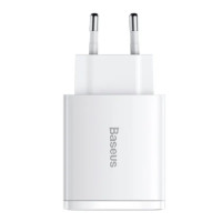 МЗП Baseus Compact Quick Charger 30W QC+ PD (1Type-C + 2USB) White