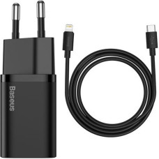 МЗП Baseus Super Silicone PD Charger 20W (1Type-C) + With Cable Type-C to Lightning Black