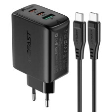 МЗП Acefast A13 2xUSB-C + USB-A 65w + кабель USB-C to USB-C Black