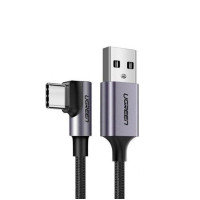 Кабель UGREEN US284 Right Angle USB-A to USB-C Cable 1m Space Gray