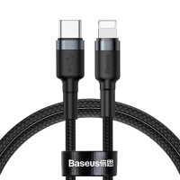 Кабель Baseus Cafule Cable Type-C to iP PD 18W 1m Gray+Black