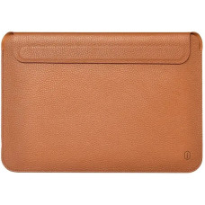 Папка конверт MacBook 16.2 WIWU Genuine Leather Laptop Sleeve Brown